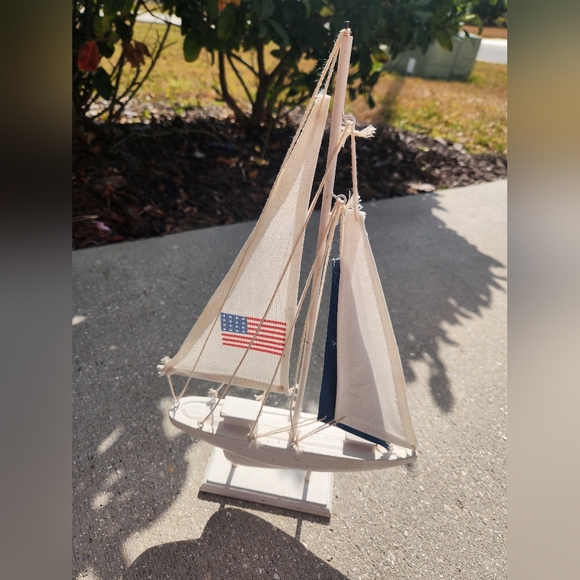 Other - Nautical Model Sailboat with American Flag